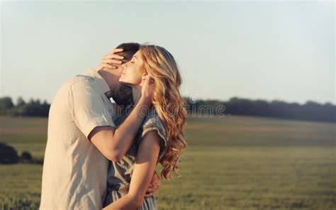 Young Couple In Love Outdoor Couple Hugging Stock Image Image Of