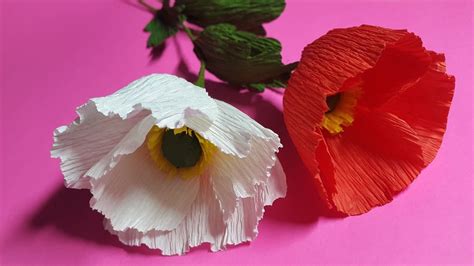 poppy crepe paper flowers flower making  crepe paper