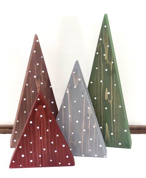 painted wooden christmas trees