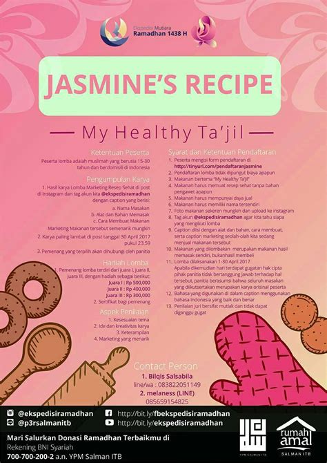 lomba pembuatan resep jasmines recipe pr  info lomba  terbaru