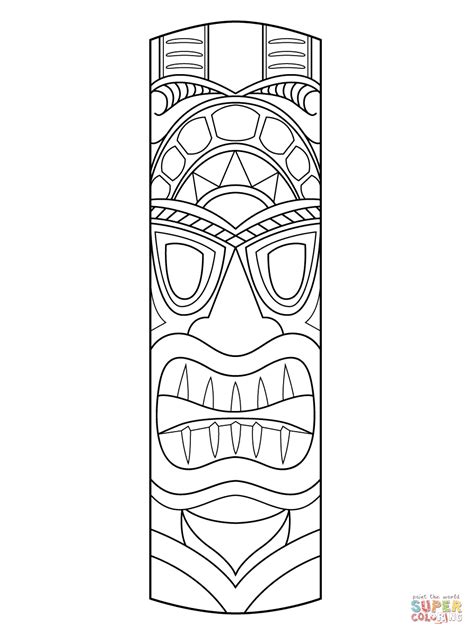 tiki mask coloring page  printable coloring pages