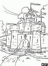 Castle Moat Coloring Surrounded Colouring Drawbridge Pages Drawing Oncoloring Filled Water sketch template