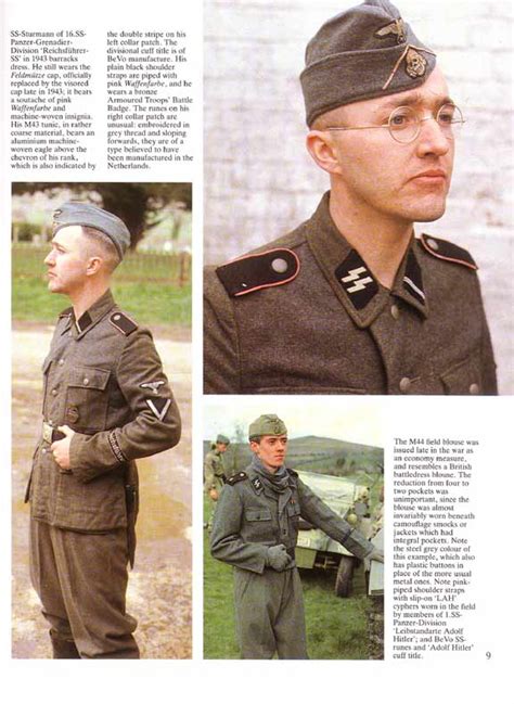 Waffen Ss German Uniform Color Photo Picture Modern History Book
