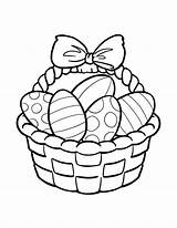 Easter Basket Egg Coloring Pages Printable Clipart Colouring Empty Drawing Easy Bunny Clip Flower Eggs Picnic Print Basketball Dinosaur Color sketch template