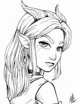 Elf Drawing Rayla Sketches Drawings Lineart Elfa sketch template
