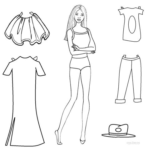 paper barbie doll coloring pages paper doll template  printable