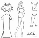 Coloring Doll Paper Dolls Pages Printable Barbie Kids Cut Template Outs Sheets Printables Templates Rocks Girls sketch template