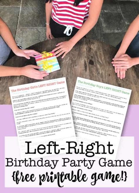 left  birthday party game  printable   birthday
