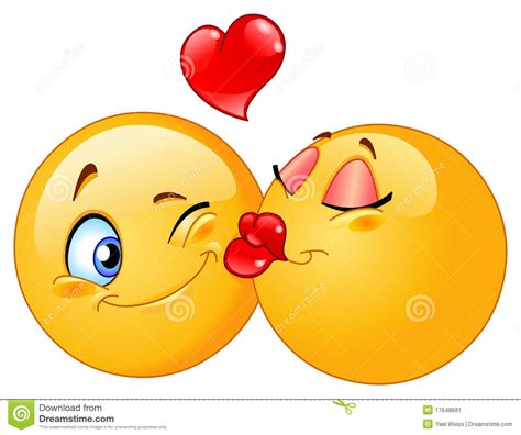 kissing emoticons stock vector image of heart cartoon 17648681