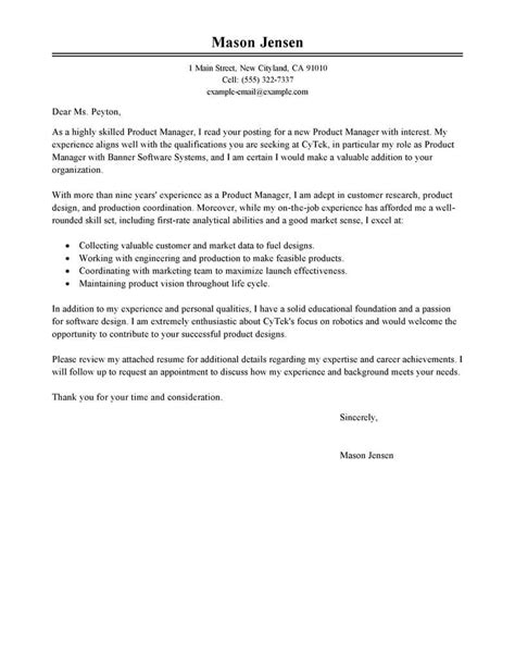 amazing product manager cover letter examples templates