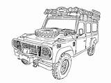 Defender Rover Land Landrover 110 Car Drawing 4x4 Jeep Colouring Coloring Pages Drawings Behance Trophy Cars Camel Adventure Booklet Line sketch template