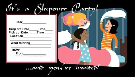 slumber party invitation printable