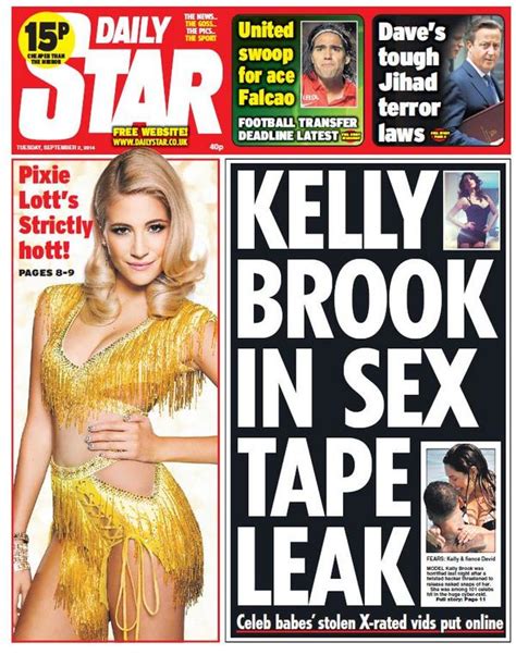 Daily Star Front Page Kelly Brook In Sex Tape Leak Skypapers