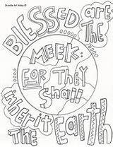 Beatitudes Meek Sermon Inherit Shall sketch template