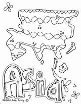 Asia Coloring Pages Continent Sheet Getdrawings Classroomdoodles sketch template