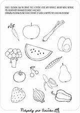 Zelenina Ovoce Jednoduché Kresby Logopedie Omalovánky sketch template