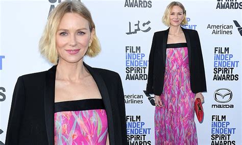 Naomi Watts Shines In A Pink Floral Dress And Black Blazer At The