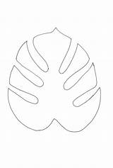 Leaf Monstera Jungle Template Tropical Stencil Outline Printable Diy Feuille Leaves Drawing Paper Doormat Printables Templates Hawaiian Necklace Molde Hot sketch template