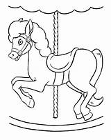 Carousel Horse Coloring Pages Drawing Little Color Template Unicorn Place Getdrawings sketch template