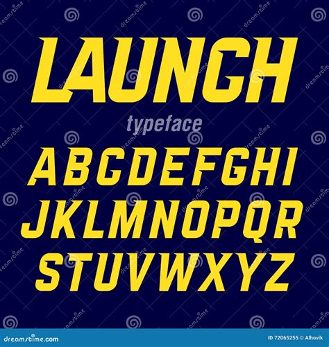 launch typeface stock vector illustration  trendy