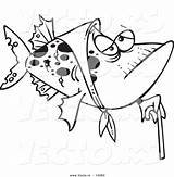 Fish Cartoon Drawing Granny Cane Coloring Vector Outlined Angler Outline Leishman Ron Clipartmag Royalty sketch template