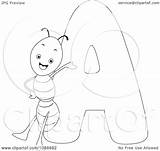 Ant Coloring Outlined Illustration Royalty Clipart Bnp Studio Vector 2021 sketch template