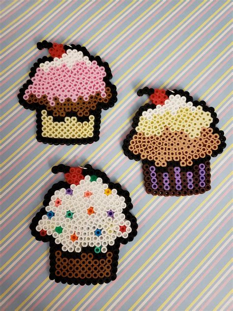 cupcake   perler beads etsy