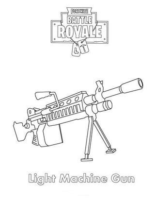 light machine gun fortnite coloring page  printable coloring