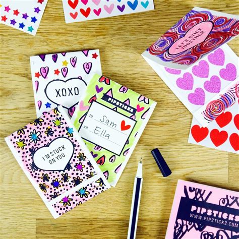 printable valentine sticker books pipsticks