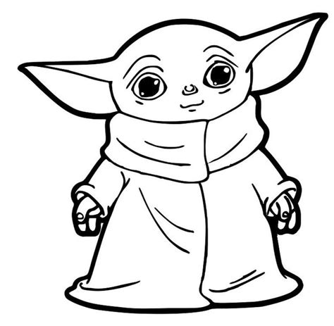 baby yoda colouring pages