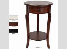 26 inch Hand crafted Oriental Round Wood Accent End Table (China