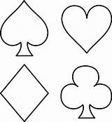 Playing Card Cards Suits Clipart Clip Line Outline Library sketch template
