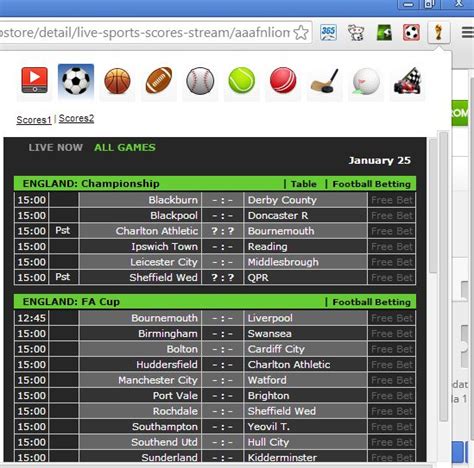 chrome extensions    soccer scores