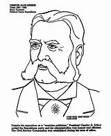 Chester Arthur Coloring Printables Pages Presidents Usa Go Print Next Back sketch template