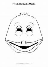 Ducks Five Little Related Items Masks Role Play sketch template
