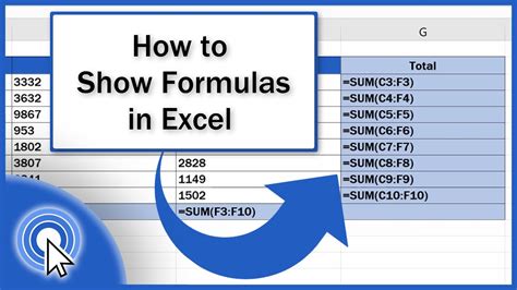show formulas  excel youtube