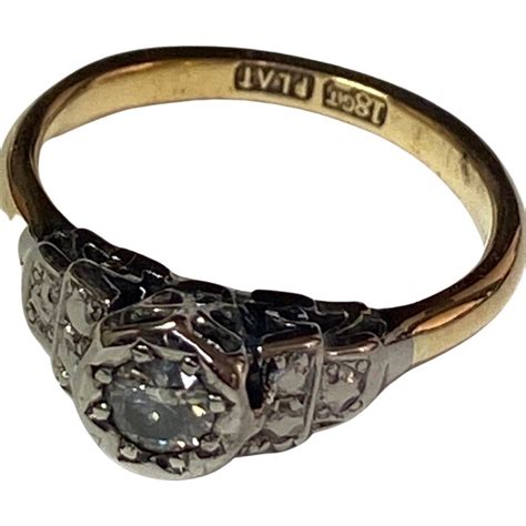 reserve antik engagement diamond gold ring mixed catawiki