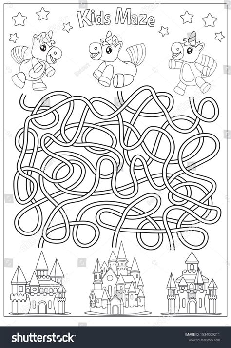 kids maze coloring page children labyrinth kids game  cute