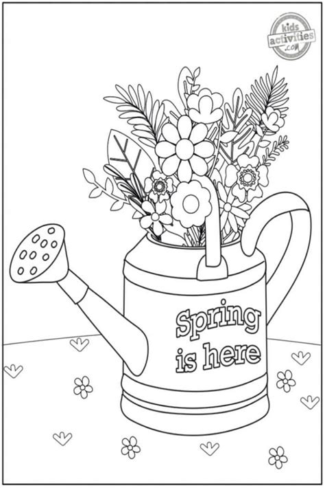 spring coloring page printable