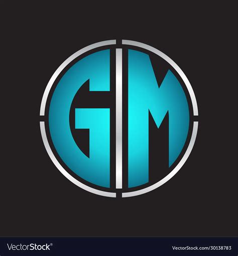 gm logo initial  circle  cut design vector image