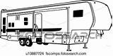 Camper Rv Wheel 5th Clipart Fifth Camping Motorhome Clip Coloring Travel Truck Car Trailer Vector Pages Recreational Vehicle Drawings Graphics sketch template