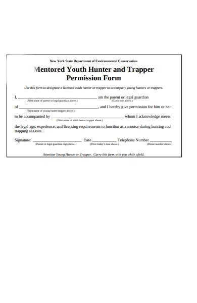 printable hunting permission form printable forms