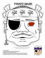 Mask Coloring Pirate Monster Line sketch template
