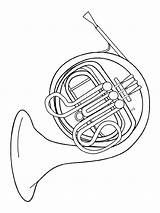 Coloring Pages Horn Instruments Kids Musical Music French Tuba Instrument Printable Fun Kleurplaten Color Colouring Sheets Drawing Print Muziekinstrumenten Zo sketch template