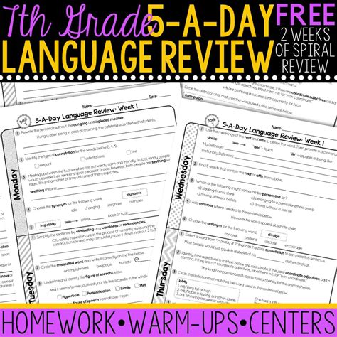 daily language review  printables