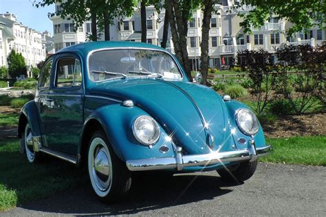 classic vintage  vw volkswagen beetle bug sedan sea blue classic