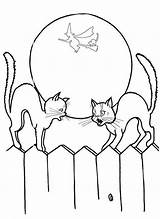 Coloring Pages Cat Halloween Cats Two Tinkerbell Printable Print Color Flower Getcolorings Simple Template Getdrawings Cute sketch template