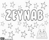 Zaynab Zeynab Variant Kleurplaten Meisjesnamen Bambina Nomi Nomes Disegnicolorare sketch template