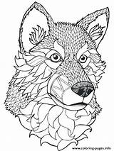 Wolf Coloring Pages Tribal Color Printable Getcolorings Animal sketch template