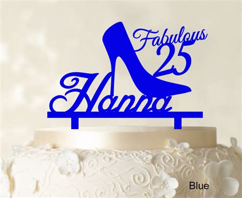 custom birthday cake topper personalized blue cake topper color tq